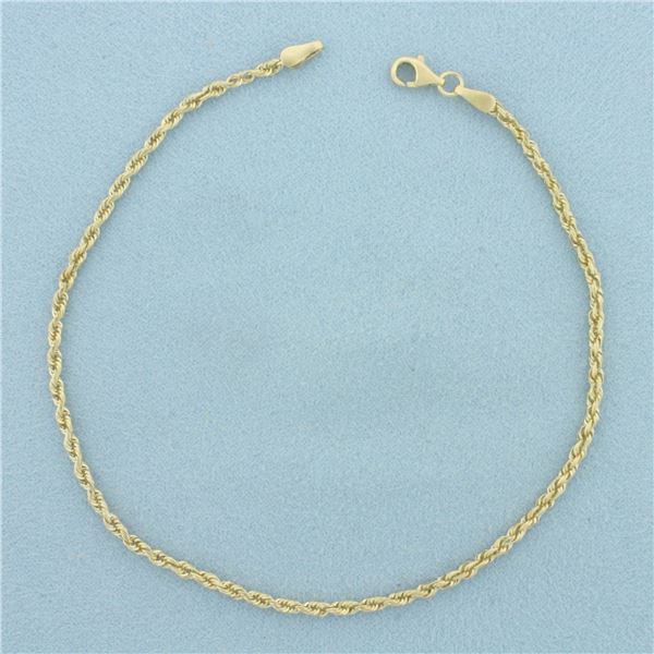 Rope Anklet in 10k Yellow Gold
