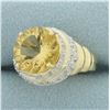 Image 2 : Citrine and Diamond Ring in 10k Yellow Gold