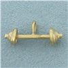 Image 1 : Barbell Pendant or Charm in 14k Yellow Gold