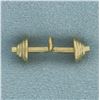 Image 2 : Barbell Pendant or Charm in 14k Yellow Gold