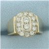 Image 1 : Diamond Halo Target Ring in 14k Yellow Gold