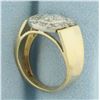 Image 3 : Diamond Halo Target Ring in 14k Yellow Gold