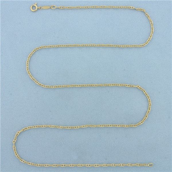 24 Inch Anchor Mariner Link Chain Necklace in 18k Yellow Gold