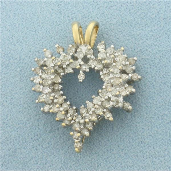 Diamond Heart Pendant in 10k Yellow Gold