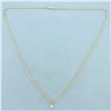 Image 2 : Diamond Solitaire Necklace in 14k Yellow Gold