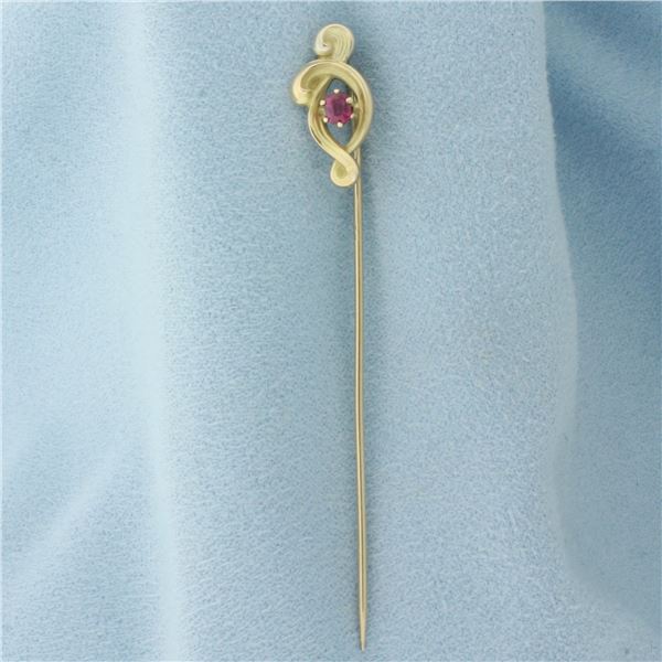 Ruby Stick Pin in 10k Yellow Gold