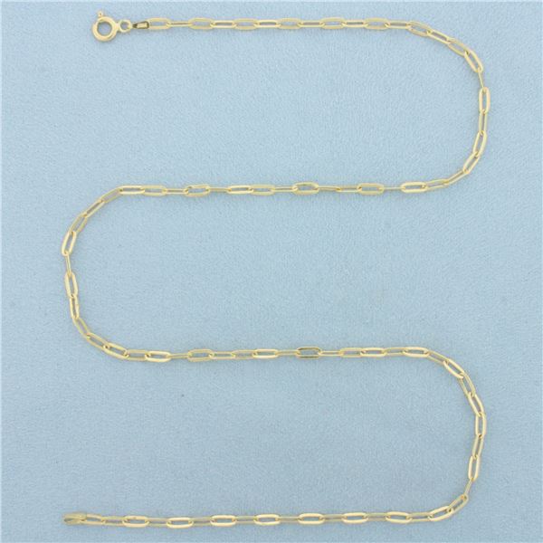 18 Inch Paperclip Link Chain Necklace in 14k Yellow Gold