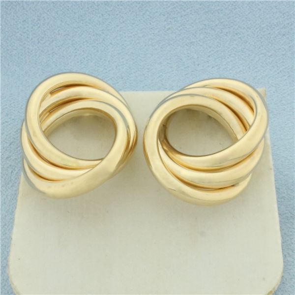 Triple Circle Earrings in 14k Yellow Gold