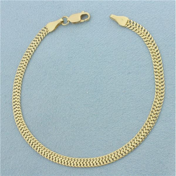 Italian Woven Mesh Link Bracelet in 14k Yellow Gold
