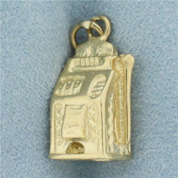 3D Slot Machine Charm in 14k Yellow Gold