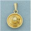 Image 1 : Sombrero Hat Pendant or Charm in 14k Yellow Gold