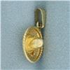 Image 3 : Sombrero Hat Pendant or Charm in 14k Yellow Gold