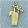 Image 1 : Cocktail With Umbrella Charm in 14k Yellow Gold