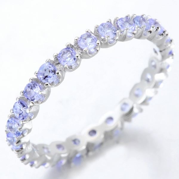 Tanzanite Eternity Stacking Band Ring in Sterling Silver