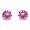 Image 1 : 5MM Round Lab Pink Sapphire Earrings in Sterling Silver