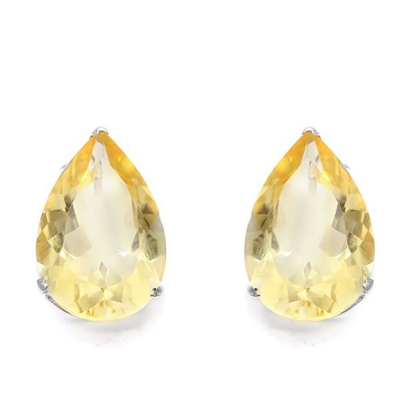 5x7 Pear Citrine Earrings in Sterling Silver