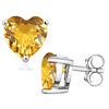 Image 2 : 10MM Heart Citrine Earrings in Sterling Silver