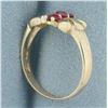 Image 3 : Ruby Ring in 14K Yellow Gold