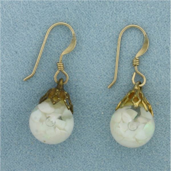 Vintage Floating Dangle Opal Earrings
