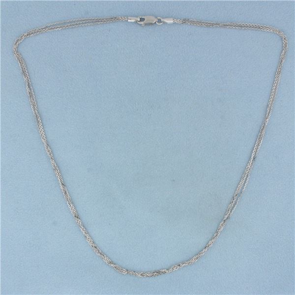 Triple Strand Cable Chain in 18K White Gold