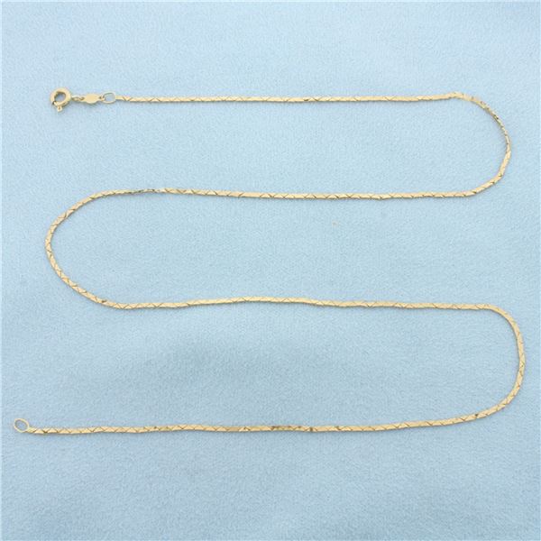 18 Inch Cobra Link Chain Necklace in 14k Yellow Gold