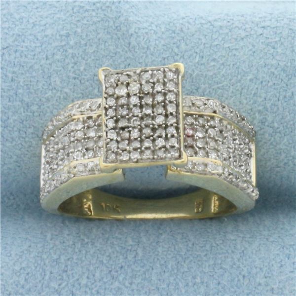 Diamond Pave Ring in 10K Yellow Gold