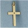 Image 2 : Diamond Cross Charm in 14K Yellow Gold