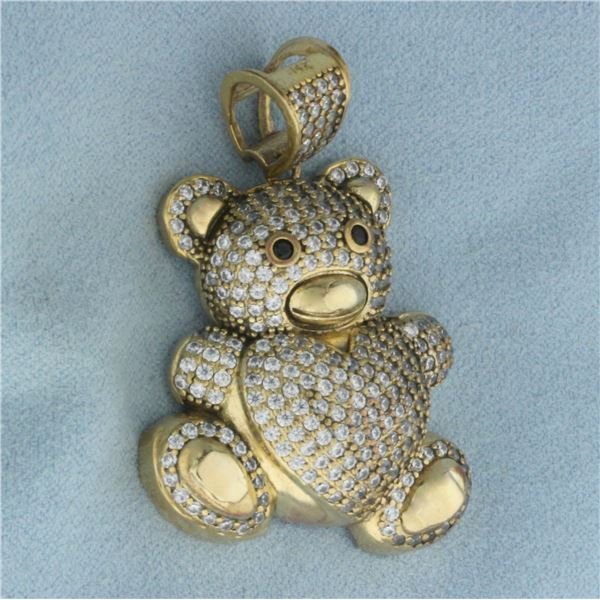 Large Teddy Bear Pendant in 14K Yellow Gold