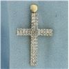 Image 1 : Diamond Cross Pendant in 10K Yellow Gold