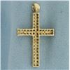 Image 2 : Diamond Cross Pendant in 10K Yellow Gold