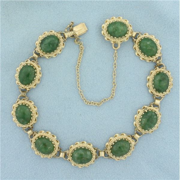 Jade Bracelet in 14K Yellow Gold