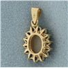 Image 2 : Opal and Sapphire Pendant in 14K Yellow Gold
