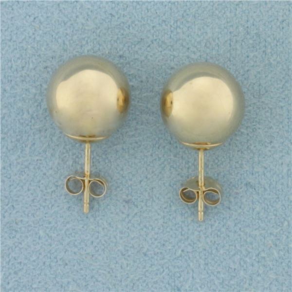 9MM Ball Bead Stud Earrings in 10K Yellow Gold