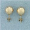 Image 1 : 9MM Ball Bead Stud Earrings in 10K Yellow Gold