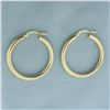 Image 1 : Italian Hoop Earrings in 14K Yellow Gold