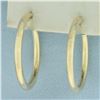 Image 2 : Italian Hoop Earrings in 14K Yellow Gold