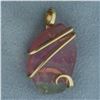 Image 1 : Watermelon Tourmaline Pendant in 14k Yellow Gold