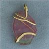 Image 2 : Watermelon Tourmaline Pendant in 14k Yellow Gold