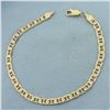 Image 1 : Italian Anchor Mariner Link Bracelet in 14K Yellow Gold