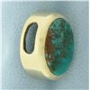 Image 3 : Turquoise Bezel Large Pendant in 10K Yellow Gold