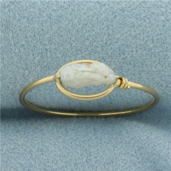 Freshwater Baroque Pearl Ring in 18K Yellow Gold