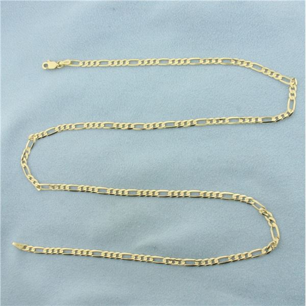 20 Inch Figaro Link Chain Necklace in 14K Yellow Gold