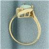 Image 3 : Opal and Diamond Ring in 10K Yellow Gold