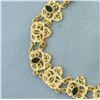Image 2 : Enamel Inlay Filigree Bracelet in 21K Yellow Gold