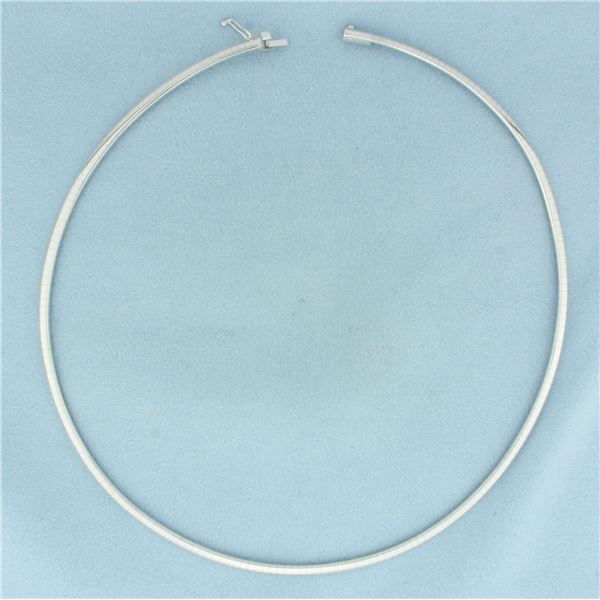 16 Inch Italian Omega Link Necklace in 14K White Gold