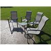 Image 2 : Four Grey Mesh Patio Chairs with Table
