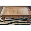 Image 1 : Rectangular Pine Wood Coffee Table with Single Drawer Storage