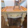 Image 1 : Wood Side Table With Drawer And Turned Legs