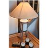 Image 1 : Table Lamp with Ceramic Jar Base and Metal Stand, Plus Three-Candle Holder