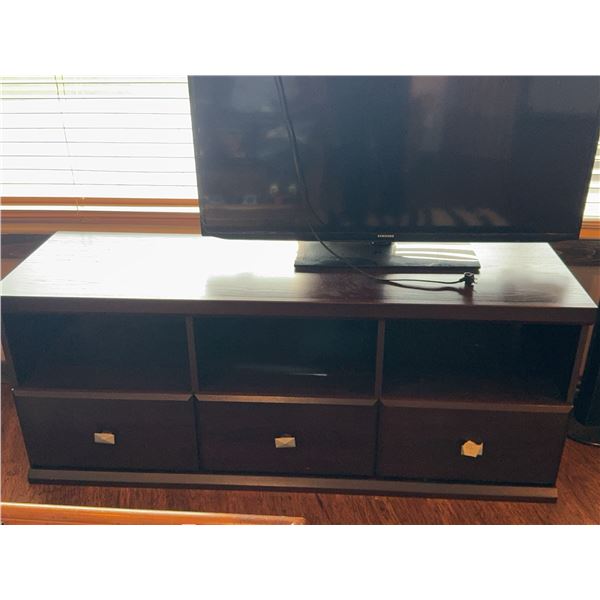 Modern Dark Wood Entertainment Console 5 Feet Long